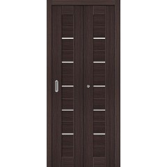 Дверь книжка экошпон Порта-22 Wenge Veralinga стекло сатинато белое