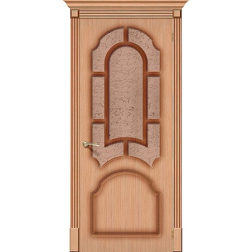 Соната дуб межкомнатная шпонированная дверь со стеклом