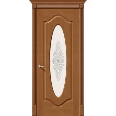 Дверь шпон Аура орех остекленная