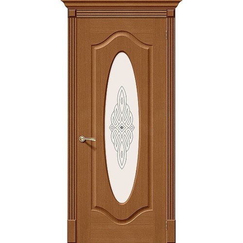 Дверь шпон Аура орех остекленная