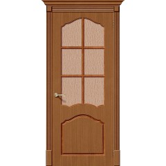 Каролина орех межкомнатная шпонированная дверь со стеклом