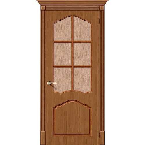 Каролина орех межкомнатная шпонированная дверь со стеклом