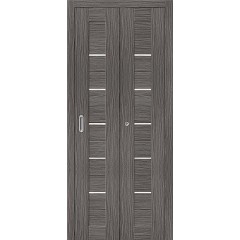 Дверь книжка экошпон Порта-22 Grey Veralinga стекло сатинато белое