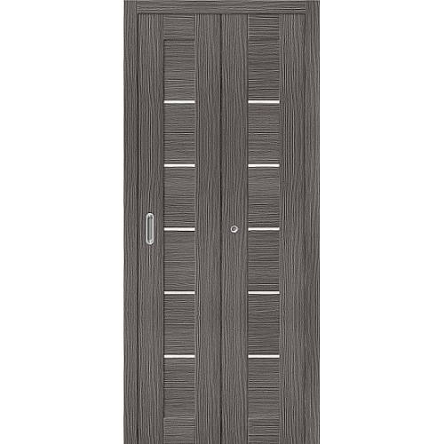 Дверь книжка экошпон Порта-22 Grey Veralinga стекло сатинато белое