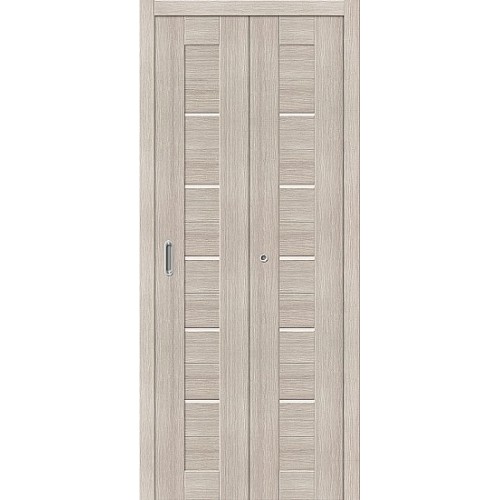 Дверь книжка экошпон Порта-22 Cappuccino Veralinga стекло сатинато белое