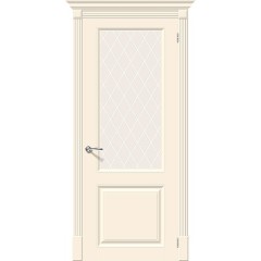 Дверь эмаль Скинни-13 Cream остекленная