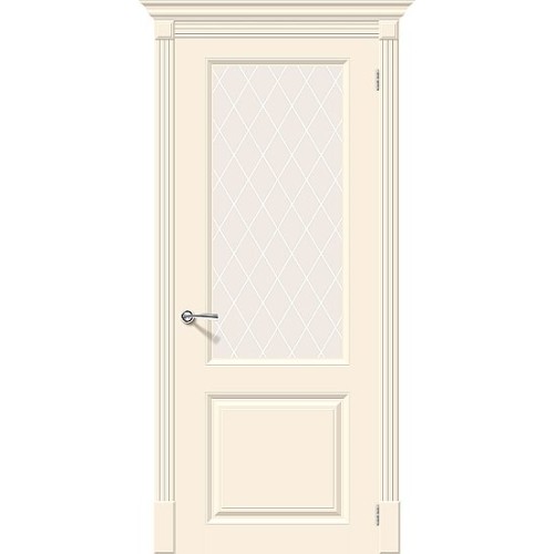 Дверь эмаль Скинни-13 Cream остекленная