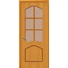 Дверь шпон Каролина остекленная Дуб Нат