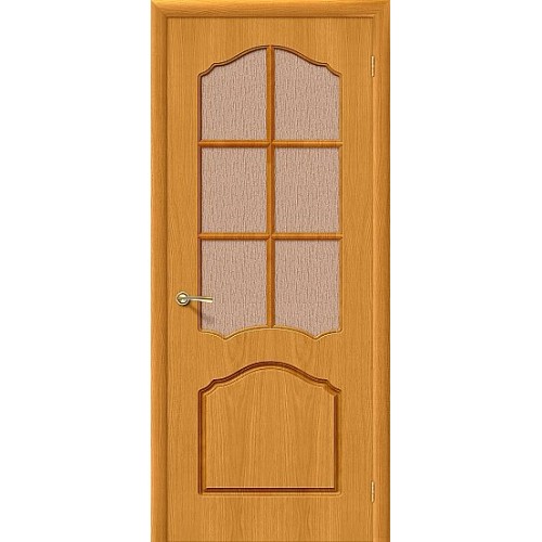 Дверь шпон Каролина остекленная Дуб Нат