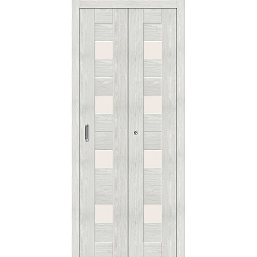 Дверь книжка экошпон Порта-23 Bianco Veralinga стекло сатинато