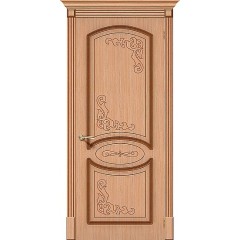 Азалия дуб межкомнатная шпонированная дверь со стеклом