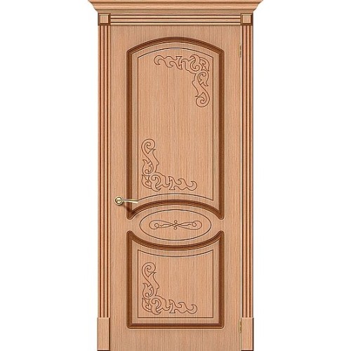 Азалия дуб межкомнатная шпонированная дверь со стеклом