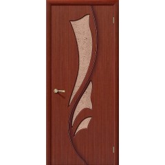 Эксклюзив макоре межкомнатная шпонированная дверь со стеклом