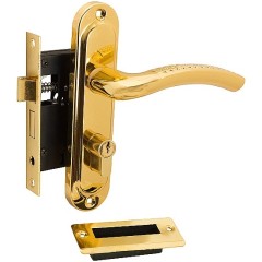 Замок цилиндровый с ручкой Алюминий G Золото 044-0023