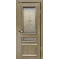 Вероника-3 Дуб натуральный межкомнатная дверь экошпон со стеклом