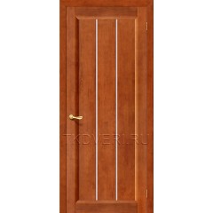 Дверь массив сосны Вега-19 темный орех