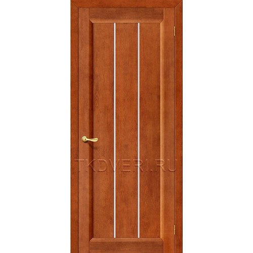 Дверь массив сосны Вега-19 темный орех