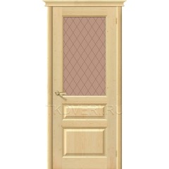 Дверь массив сосны М5 без отделки остекленная