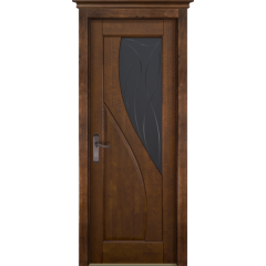 Дверь Ока массив ольхи-Даяна Античный орех стекло