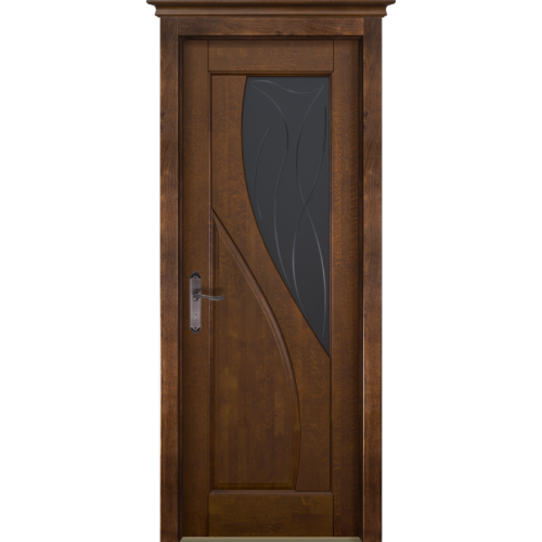 Дверь Ока массив ольхи-Даяна Античный орех стекло