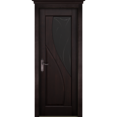 Дверь Ока массив ольхи-Даяна Античный орех стекло