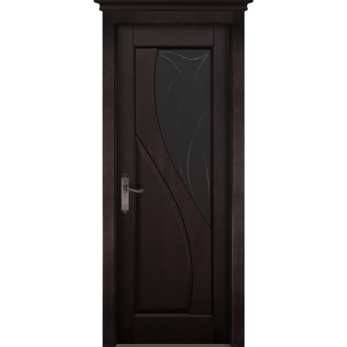 Дверь Ока массив ольхи-Даяна Античный орех стекло