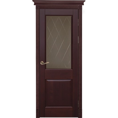 Дверь Ока массив ольхи-Элегия Античный орех стекло