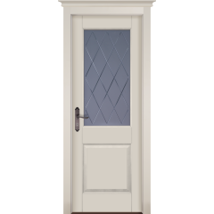 Дверь Ока массив ольхи-Элегия Белая эмаль стекло