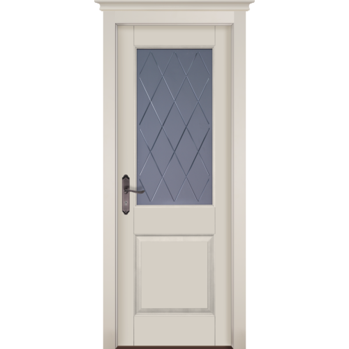 Дверь Ока массив ольхи-Элегия Белая эмаль стекло