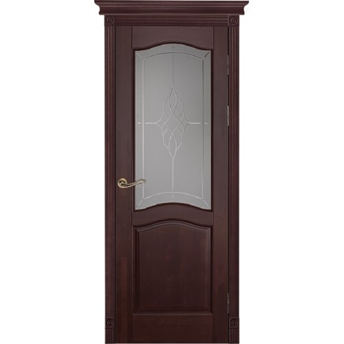 Дверь Ока массив ольхи-Лео Махагон стекло