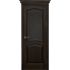 Дверь Ока массив ольхи-Лео Античный орех стекло