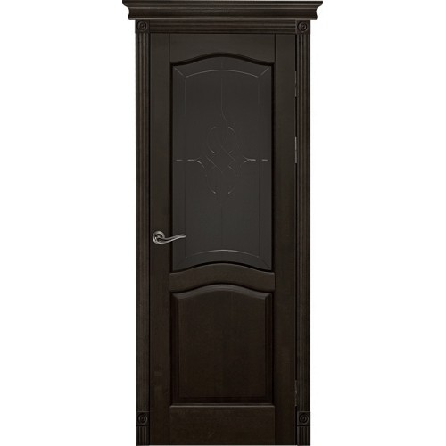 Дверь Ока массив ольхи-Лео Махагон стекло