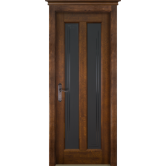 Дверь Ока массив ольхи Сорренто Античный орех стекло