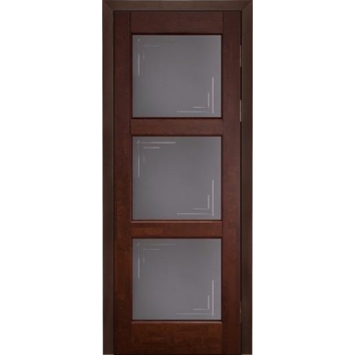 Дверь Ока массив ольхи -Турин Античный орех стекло