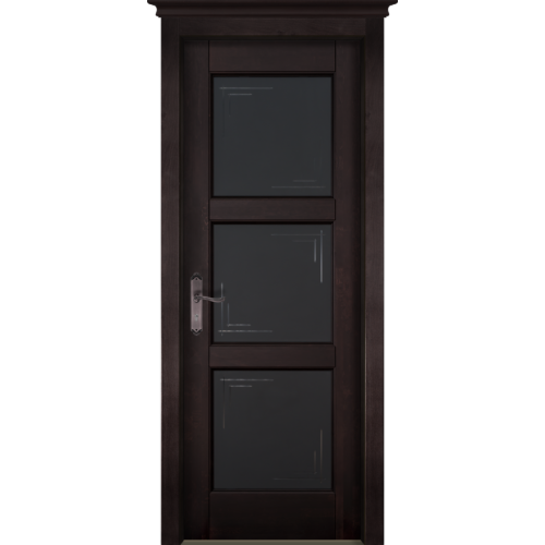 Дверь Ока массив ольхи -Турин Античный орех стекло